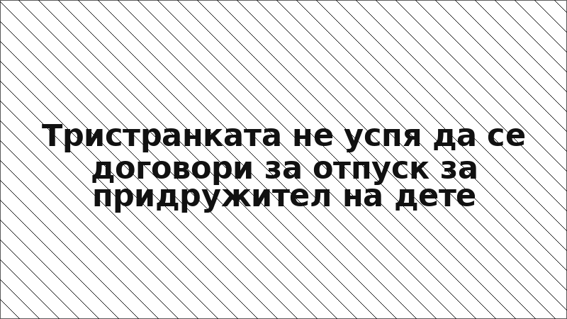 Тристранката не успя да се договори за отпуск за придружител на дете