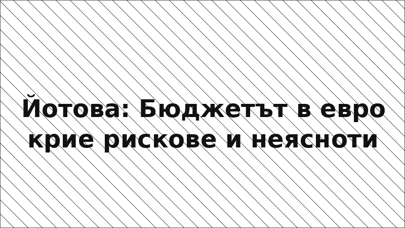 Йотова: Бюджетът в евро крие рискове и неясноти