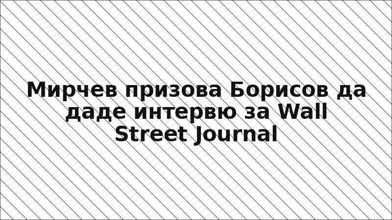 Мирчев призова Борисов да даде интервю за Wall Street Journal