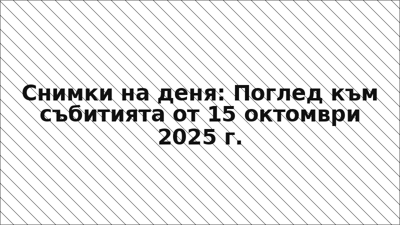 Снимки на деня: Поглед към събитията от 15 октомври 2025 г.