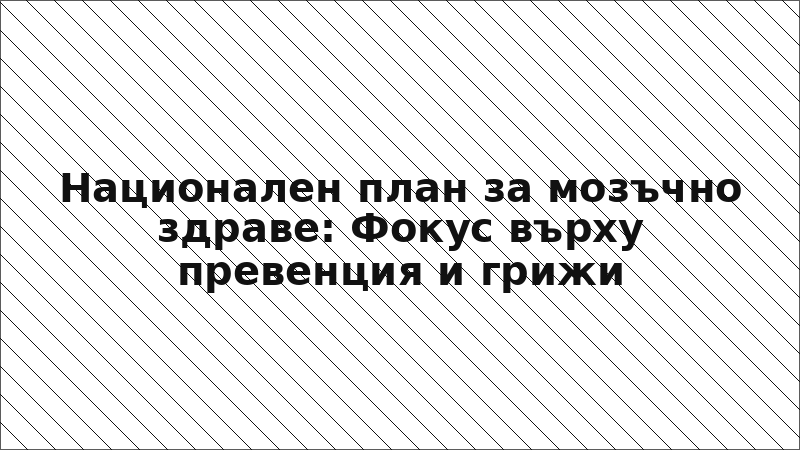 Национален план за мозъчно здраве: Фокус върху превенция и грижи