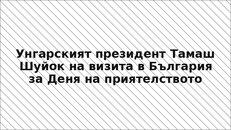 Унгарският президент Тамаш Шуйок на визита в България за Деня на приятелството