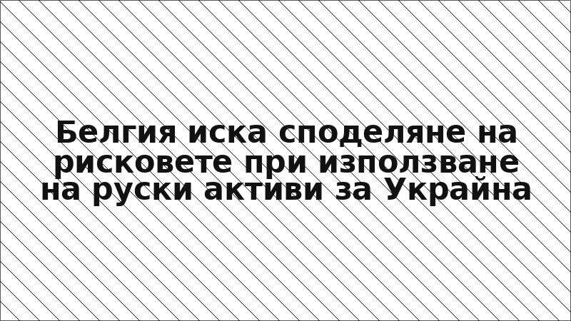 Белгия иска споделяне на рисковете при използване на руски активи за Украйна