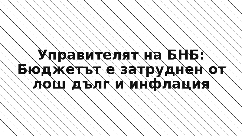 Управителят на БНБ: Бюджетът е затруднен от лош дълг и инфлация