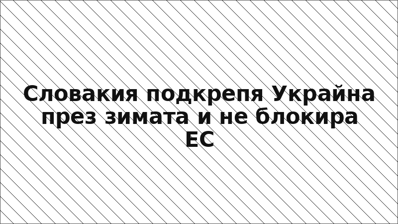 Словакия подкрепя Украйна през зимата и не блокира ЕС