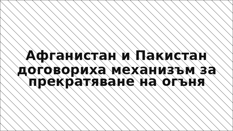 Афганистан и Пакистан договориха механизъм за прекратяване на огъня