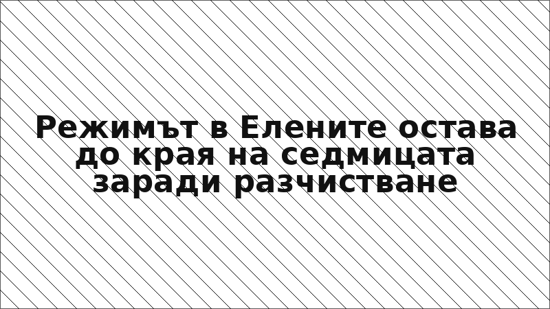 Режимът в Елените остава до края на седмицата заради разчистване