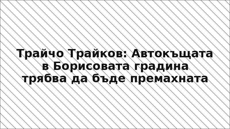 Трайчо Трайков: Автокъщата в Борисовата градина трябва да бъде премахната