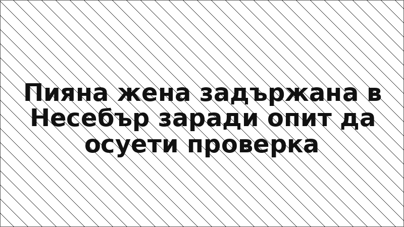 Пияна жена задържана в Несебър заради опит да осуети проверка