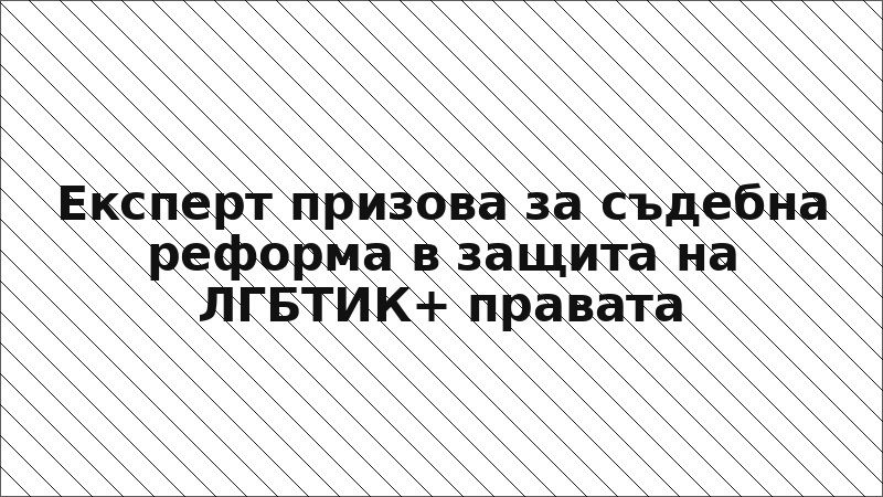 Експерт призова за съдебна реформа в защита на ЛГБТИК+ правата