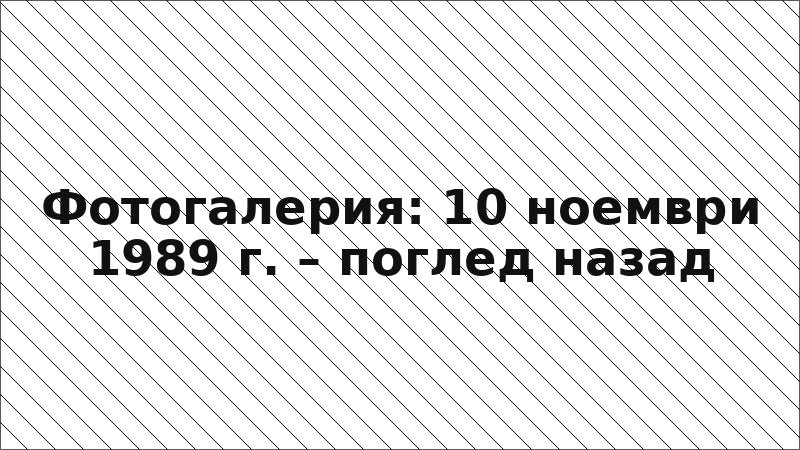 Фотогалерия: 10 ноември 1989 г. – поглед назад