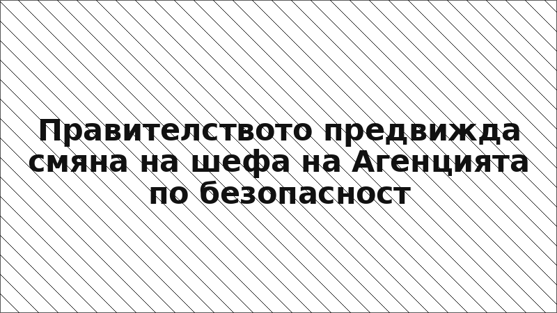 Правителството предвижда смяна на шефа на Агенцията по безопасност