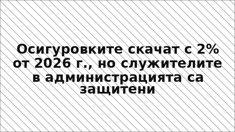 Осигуровките скачат с 2% от 2026 г., но служителите в администрацията са защитени