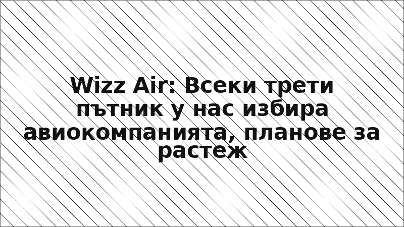 Wizz Air: Всеки трети пътник у нас избира авиокомпанията, планове за растеж