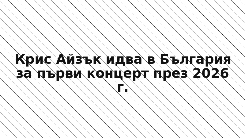 Крис Айзък идва в България за първи концерт през 2026 г.