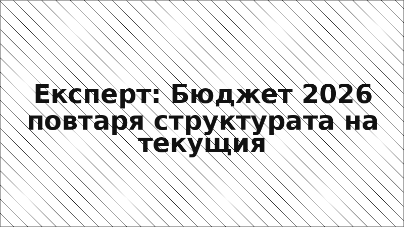 Експерт: Бюджет 2026 повтаря структурата на текущия