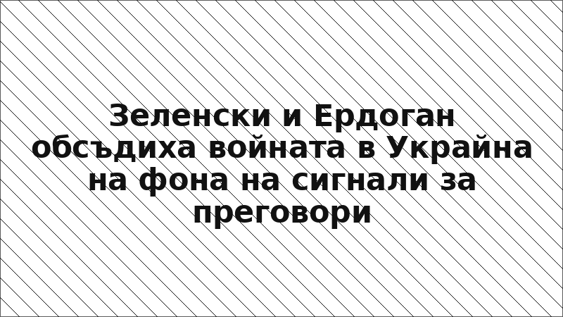 Зеленски и Ердоган обсъдиха войната в Украйна на фона на сигнали за преговори