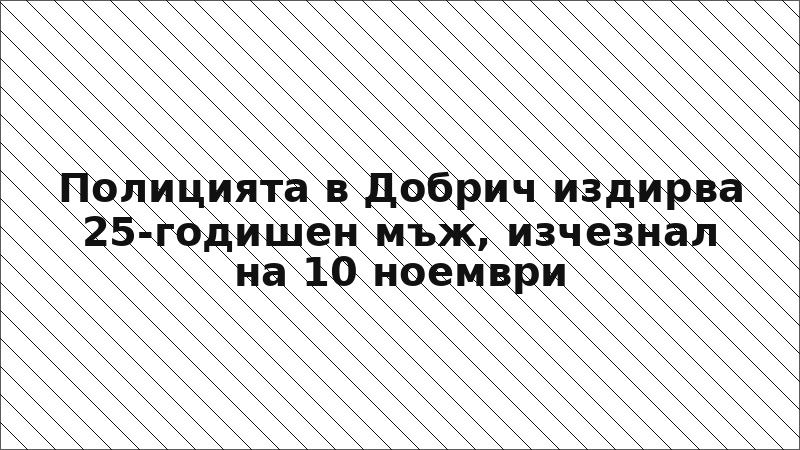 Полицията в Добрич издирва 25-годишен мъж, изчезнал на 10 ноември