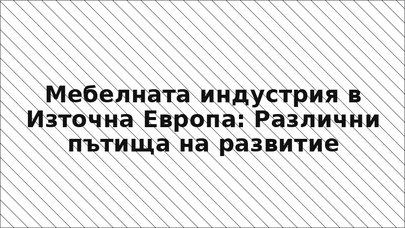 Мебелната индустрия в Източна Европа: Различни пътища на развитие