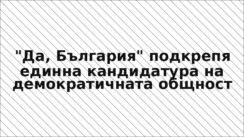 "Да, България" подкрепя единна кандидатура на демократичната общност