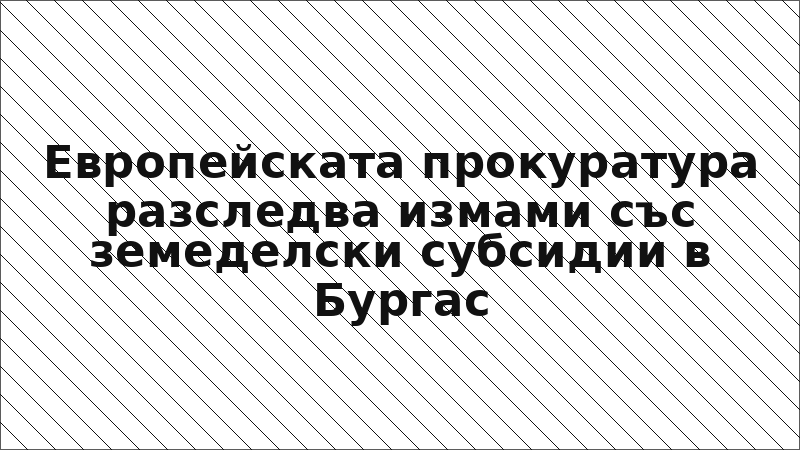 Европейската прокуратура разследва измами със земеделски субсидии в Бургас