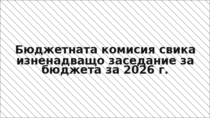Бюджетната комисия свика изненадващо заседание за бюджета за 2026 г.