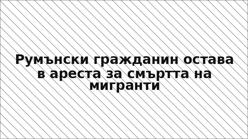 Румънски гражданин остава в ареста за смъртта на мигранти