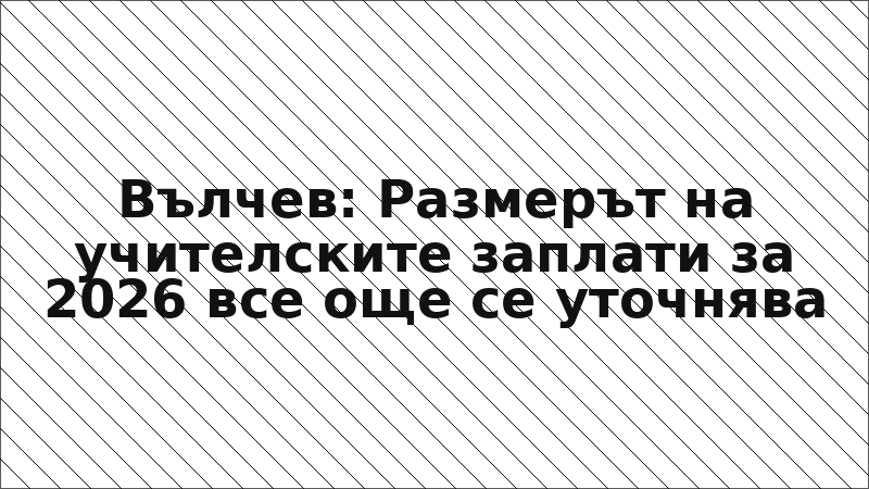 Вълчев: Размерът на учителските заплати за 2026 все още се уточнява
