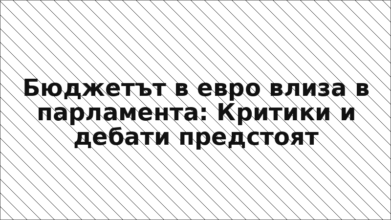 Бюджетът в евро влиза в парламента: Критики и дебати предстоят