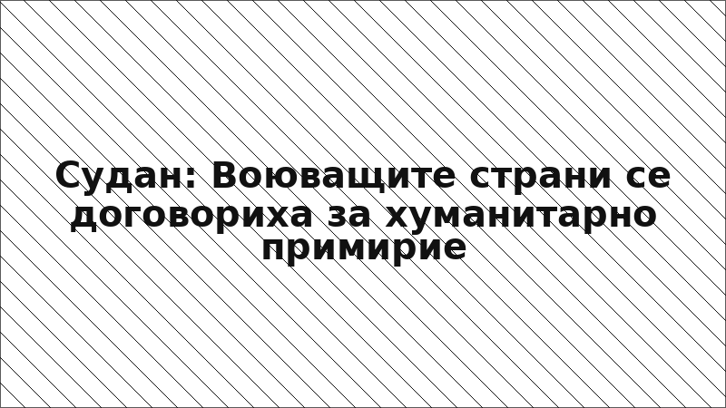 Судан: Воюващите страни се договориха за хуманитарно примирие