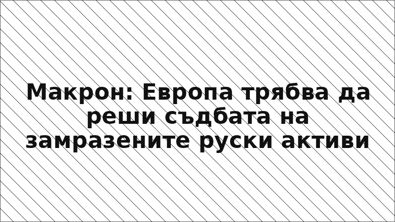 Макрон: Европа трябва да реши съдбата на замразените руски активи
