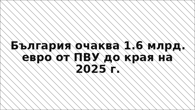 България очаква 1.6 млрд. евро от ПВУ до края на 2025 г.