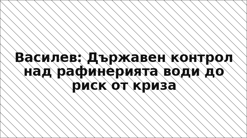 Василев: Държавен контрол над рафинерията води до риск от криза