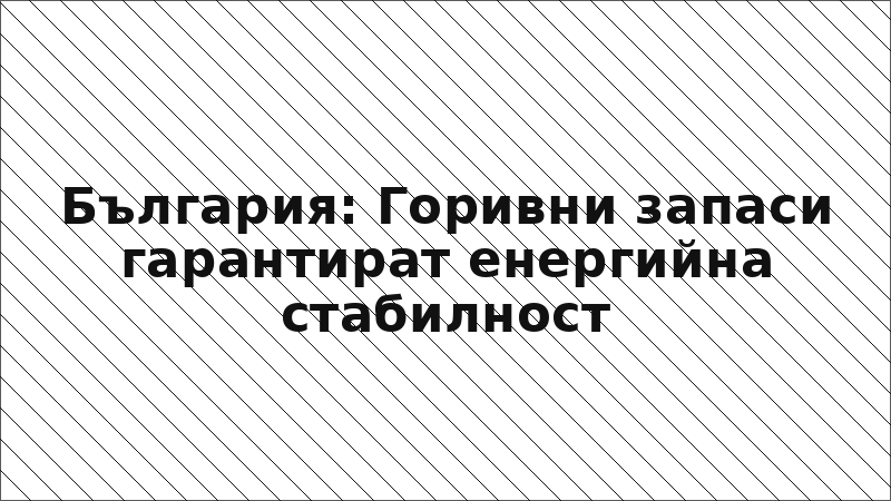 България: Горивни запаси гарантират енергийна стабилност