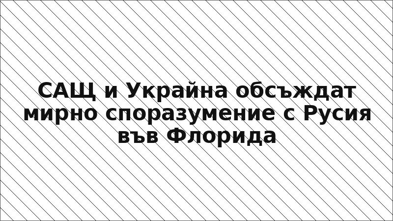 САЩ и Украйна обсъждат мирно споразумение с Русия във Флорида