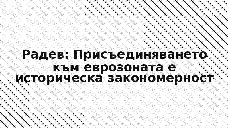 Радев: Присъединяването към еврозоната е историческа закономерност