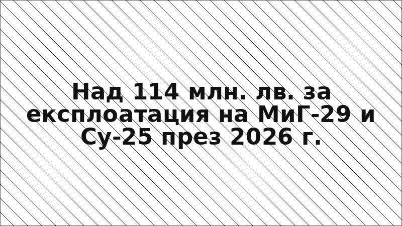 Над 114 млн. лв. за експлоатация на МиГ-29 и Су-25 през 2026 г.