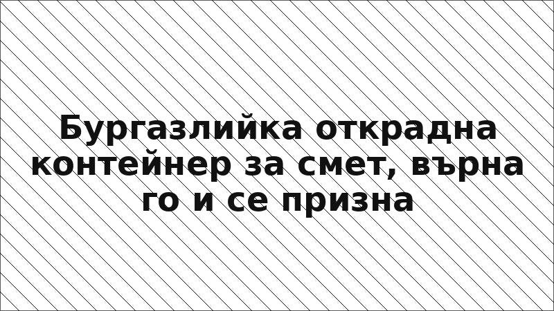 Бургазлийка открадна контейнер за смет, върна го и се призна