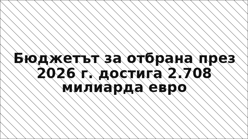 Бюджетът за отбрана през 2026 г. достига 2.708 милиарда евро