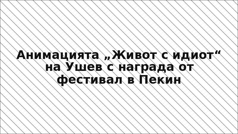 Анимацията „Живот с идиот“ на Ушев с награда от фестивал в Пекин