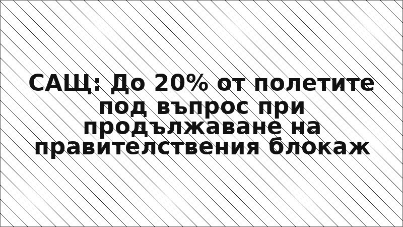 САЩ: До 20% от полетите под въпрос при продължаване на правителствения блокаж