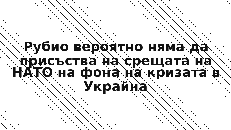 Рубио вероятно няма да присъства на срещата на НАТО на фона на кризата в Украйна