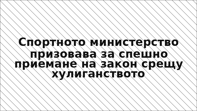 Спортното министерство призовава за спешно приемане на закон срещу хулиганството