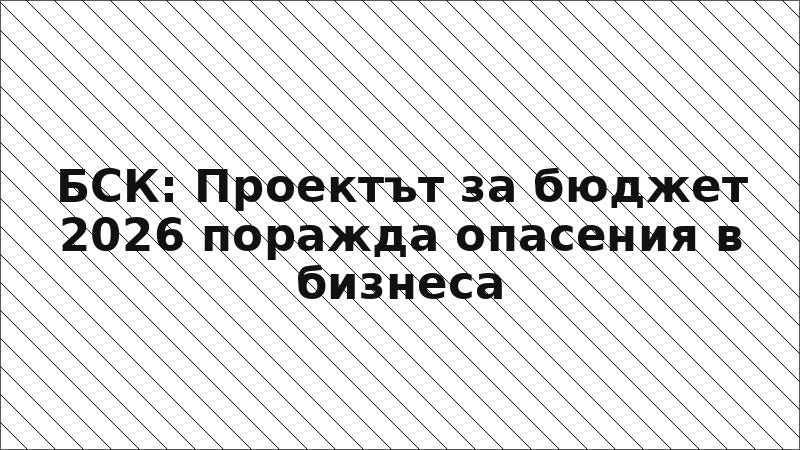 БСК: Проектът за бюджет 2026 поражда опасения в бизнеса