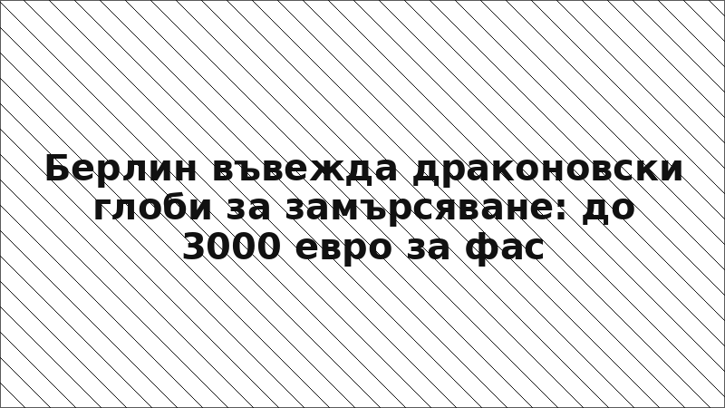 Берлин въвежда драконовски глоби за замърсяване: до 3000 евро за фас