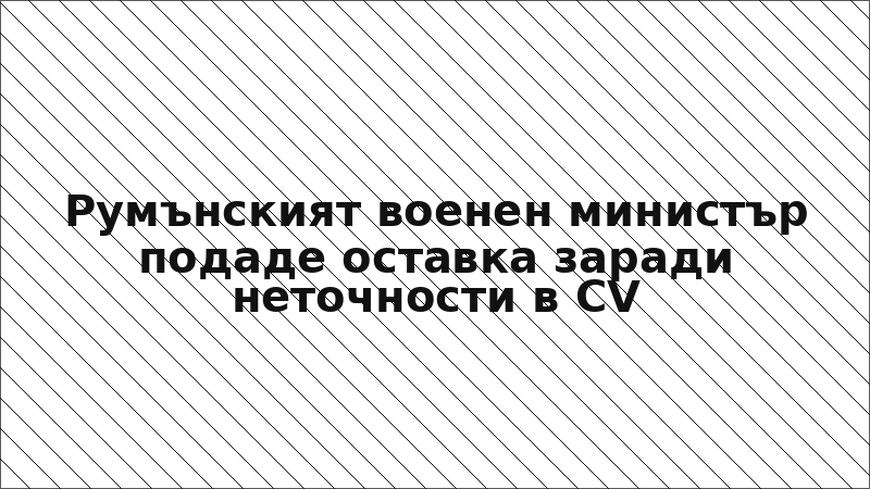 Румънският военен министър подаде оставка заради неточности в CV