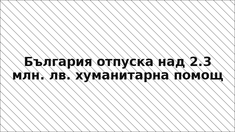 България отпуска над 2.3 млн. лв. хуманитарна помощ
