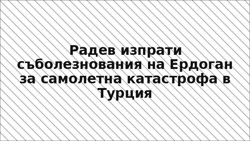 Радев изпрати съболезнования на Ердоган за самолетна катастрофа в Турция