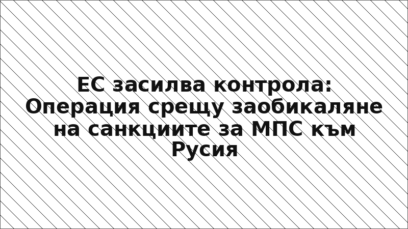 ЕС засилва контрола: Операция срещу заобикаляне на санкциите за МПС към Русия