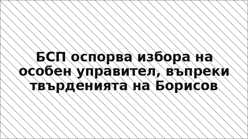 БСП оспорва избора на особен управител, въпреки твърденията на Борисов
